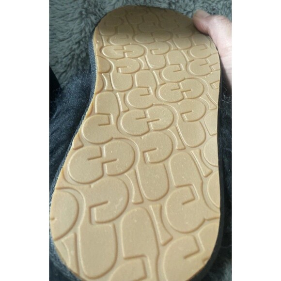 New Women's 100% UGG Scuff Sis Fluffy Fuzzy Slipper Sandals Shoes Black Size 10 - Picture 13 of 16
